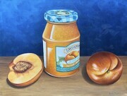 Apricot jam and peaches