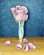 Rose in a crystal vase
